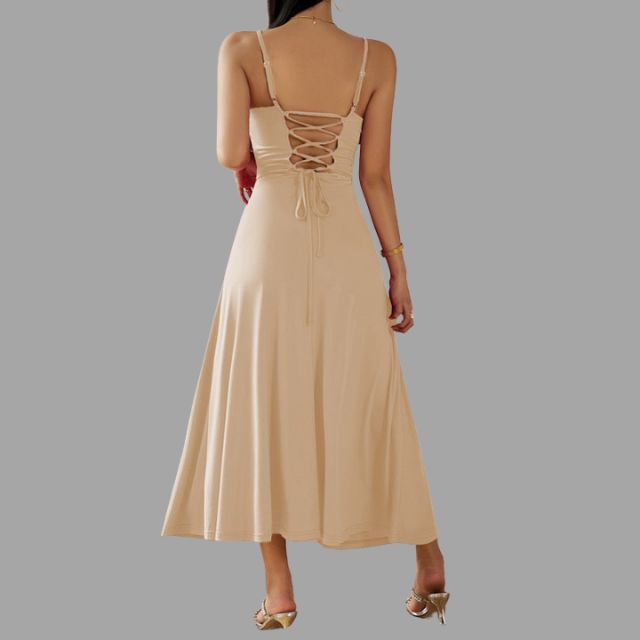 Elegantes Midikleid mit Schnürverschluss hinten