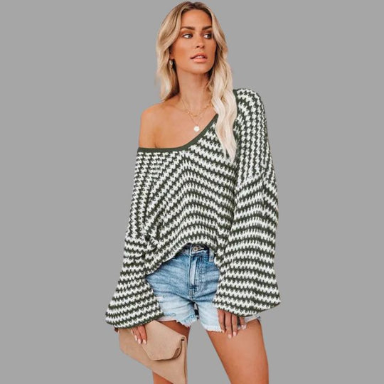 trui met off-the-shoulder design