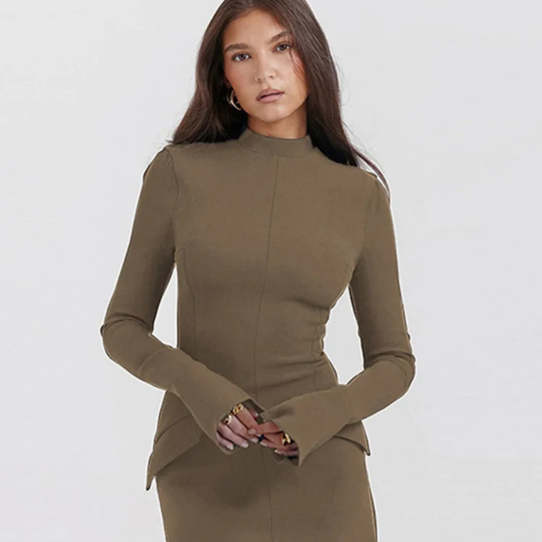 chique bodycon jurk met lange mouwen