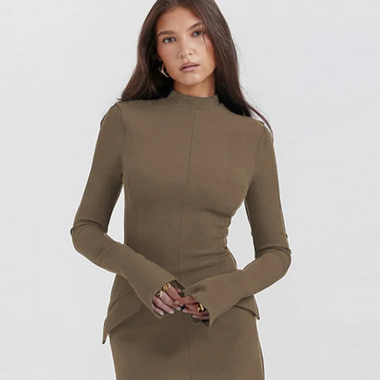 chique bodycon jurk met lange mouwen