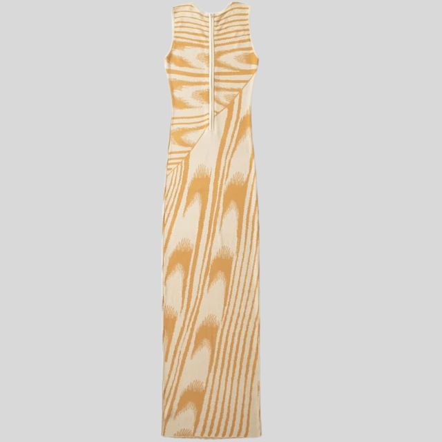 fluwelen maxi-jurk met asymmetrische halslijn
