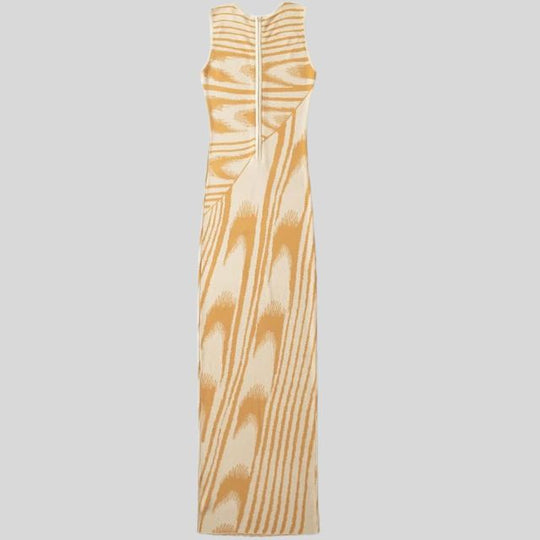 fluwelen maxi-jurk met asymmetrische halslijn