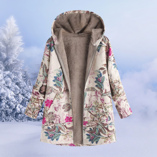 Heidi-Mode | Winterjacke Damen mit Blumenmuster Warm