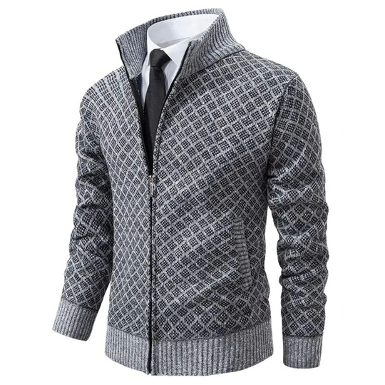 Jacquard-Strickpullover Jacke