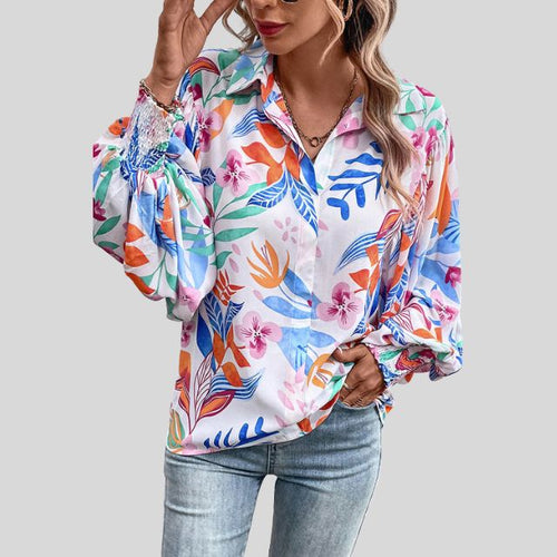 Heidi-Mode - Fließende Bluse mit Blumenmuster für Frauen