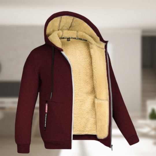 Lässige Herren Winterjacke mit Kapuze und Fleece