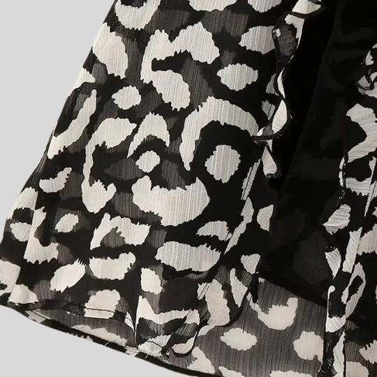 Midikleid mit Animal-Print und Rüschendetail