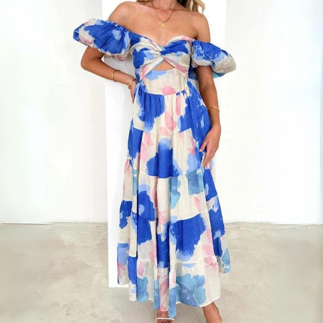 Heidi-Mode | Elegantes Langes Blumenkleid