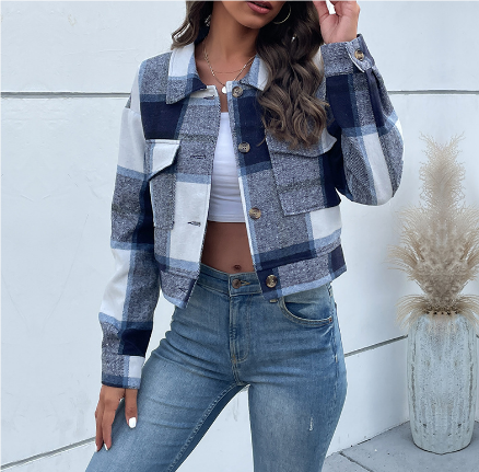 Heidi-Mode | Damen Bequeme Gestreifte Jacke Knopf Daunen