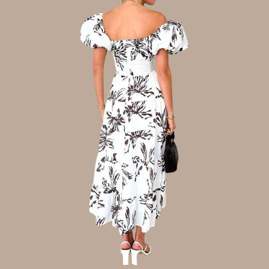 Langes Bohème-Kleid mit tief ausgeschnittenen Trägern