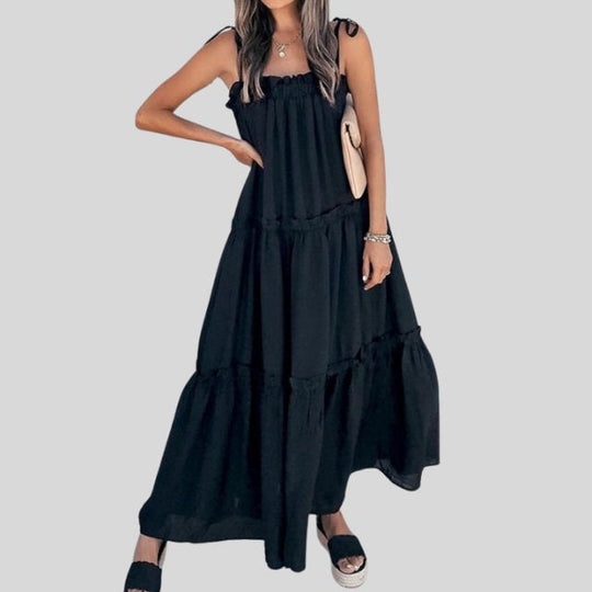 Heidi-Mode | Gestufte Maxi-Kleid mit Verstellbaren Bindebändern