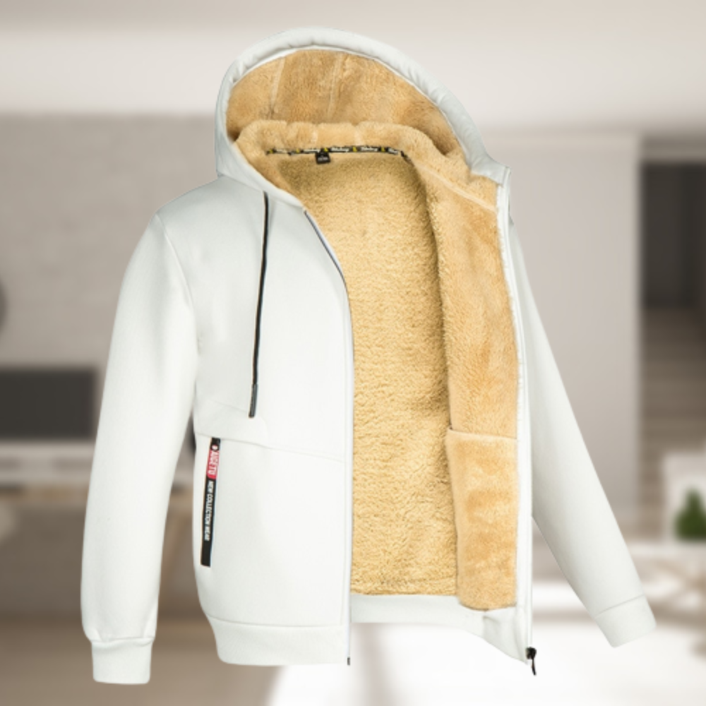 Lässige Herren Winterjacke mit Kapuze und Fleece