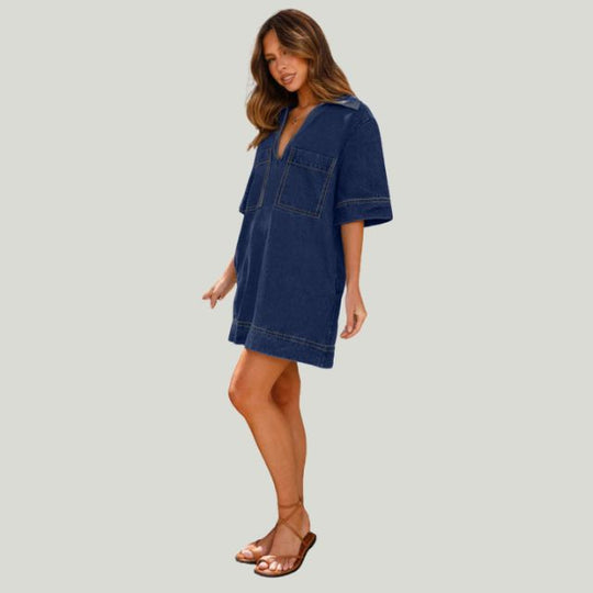 Lässiges Jeanskleid mit Fronttaschen