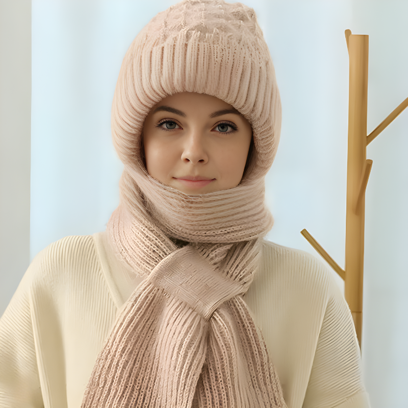 Heidi-Mode - Schick und Lässig Winter Strickmütze und Schal Set für Frauen