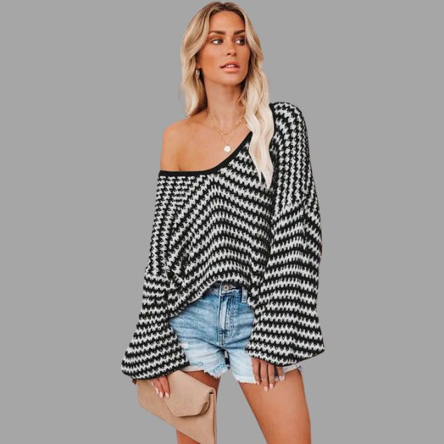 trui met off-the-shoulder design