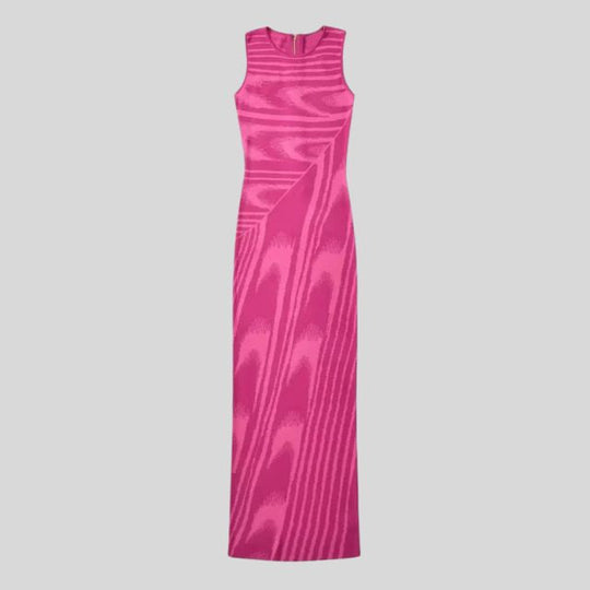 fluwelen maxi-jurk met asymmetrische halslijn