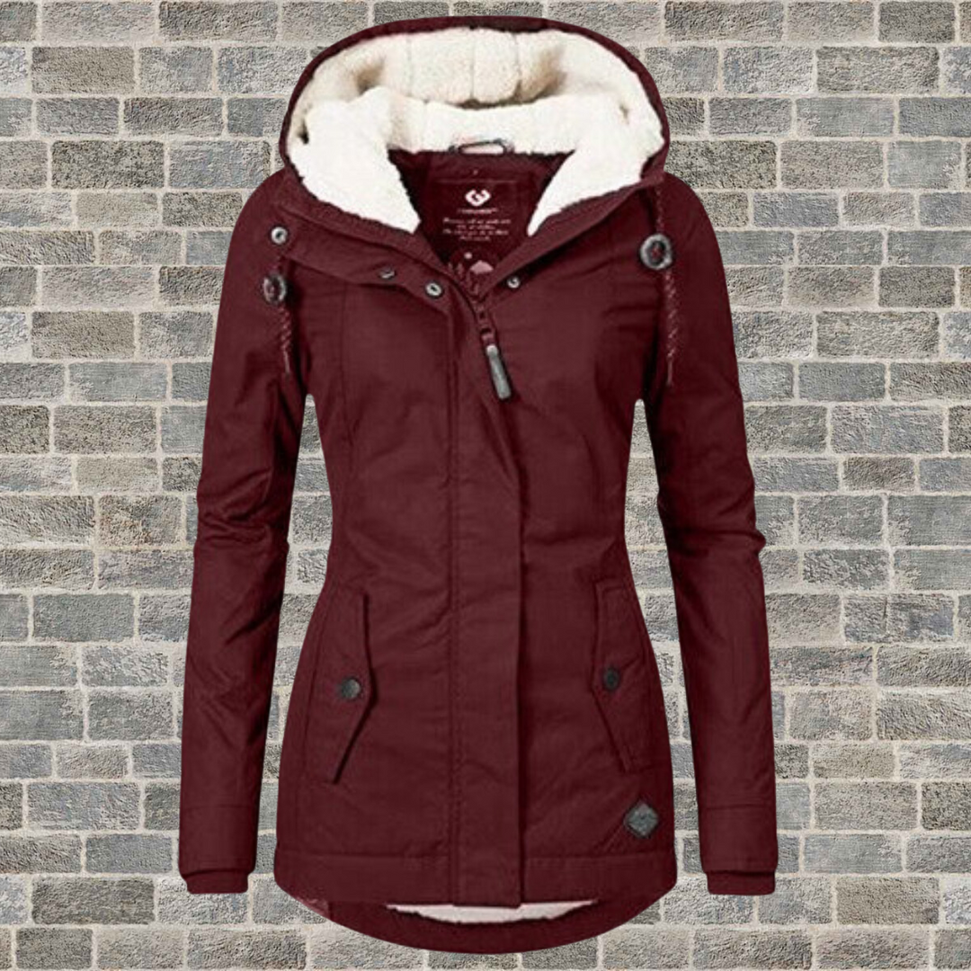 Heidi-Mode - Schicke Herbst Falten Baumwolljacke mit Kapuze für Frauen