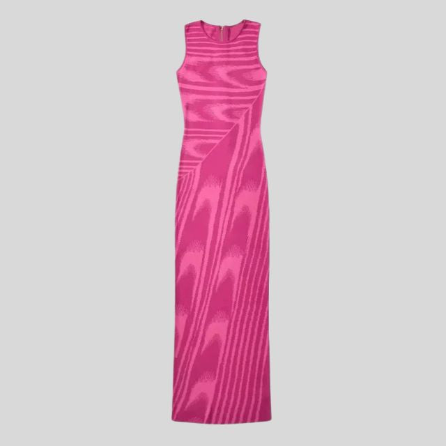 fluwelen maxi-jurk met asymmetrische halslijn