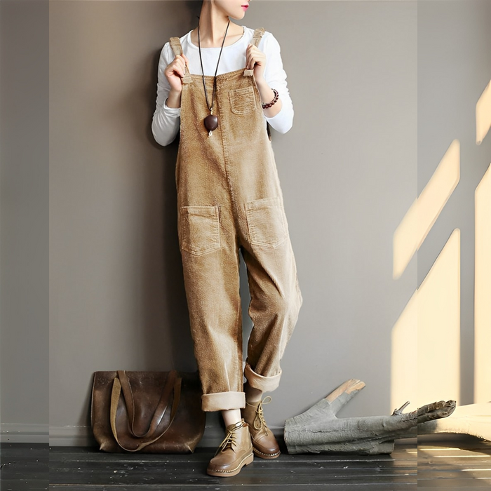 Heidi-Mode | Damen Samt Retro Latzhose Perfekt für den Frühling