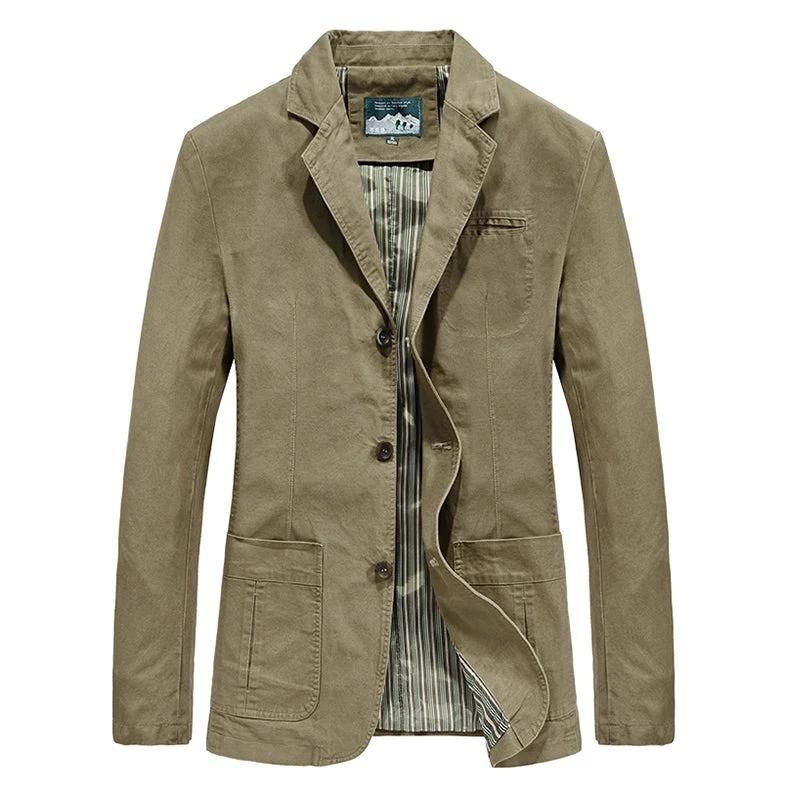 Heidi-Mode | Herren Blazer Jacke - Mit aufgesetzten Taschen und Drei-Knopf-Verschluss