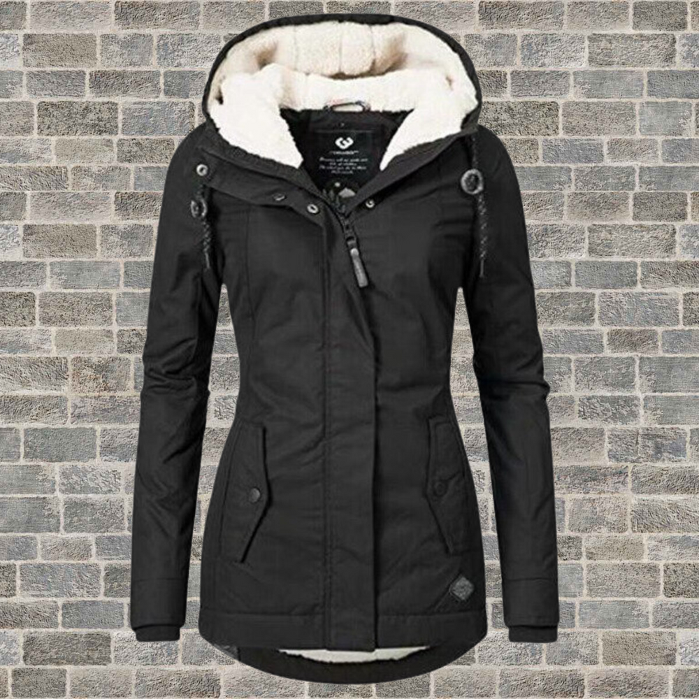 Heidi-Mode - Schicke Herbst Falten Baumwolljacke mit Kapuze für Frauen