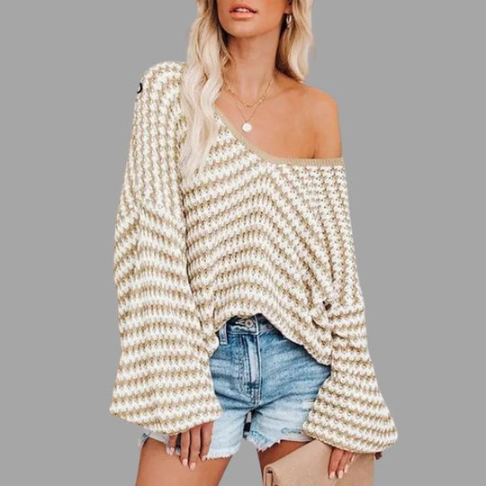 trui met off-the-shoulder design