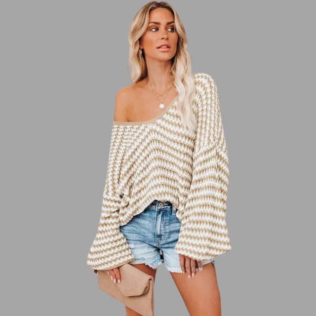 trui met off-the-shoulder design