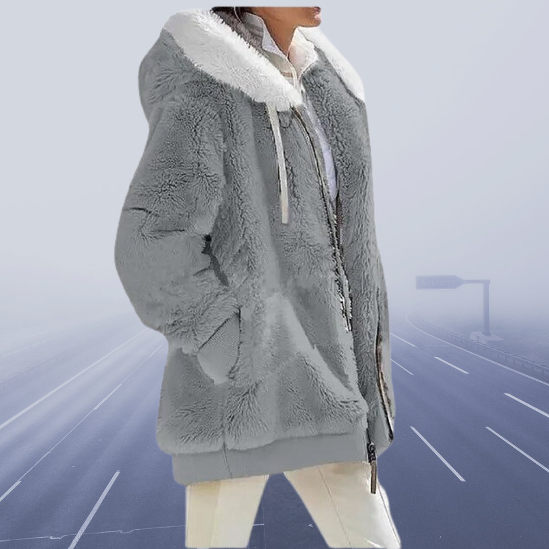 Neue lässige Fleecejacke mit Kapuze 2023