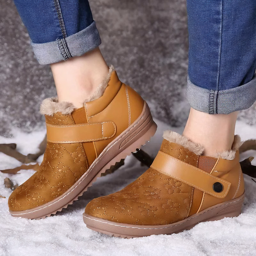 Heidi-Mode | Warme Rutschfest Wildlederimitat Stiefelette