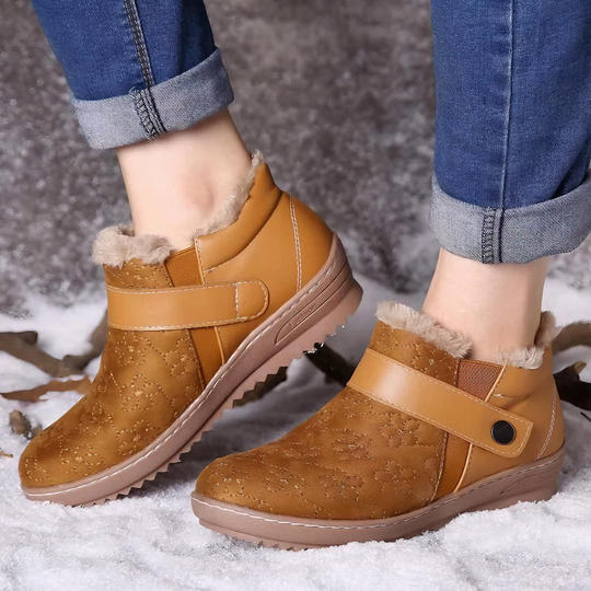 Heidi-Mode | Warme Rutschfest Wildlederimitat Stiefelette