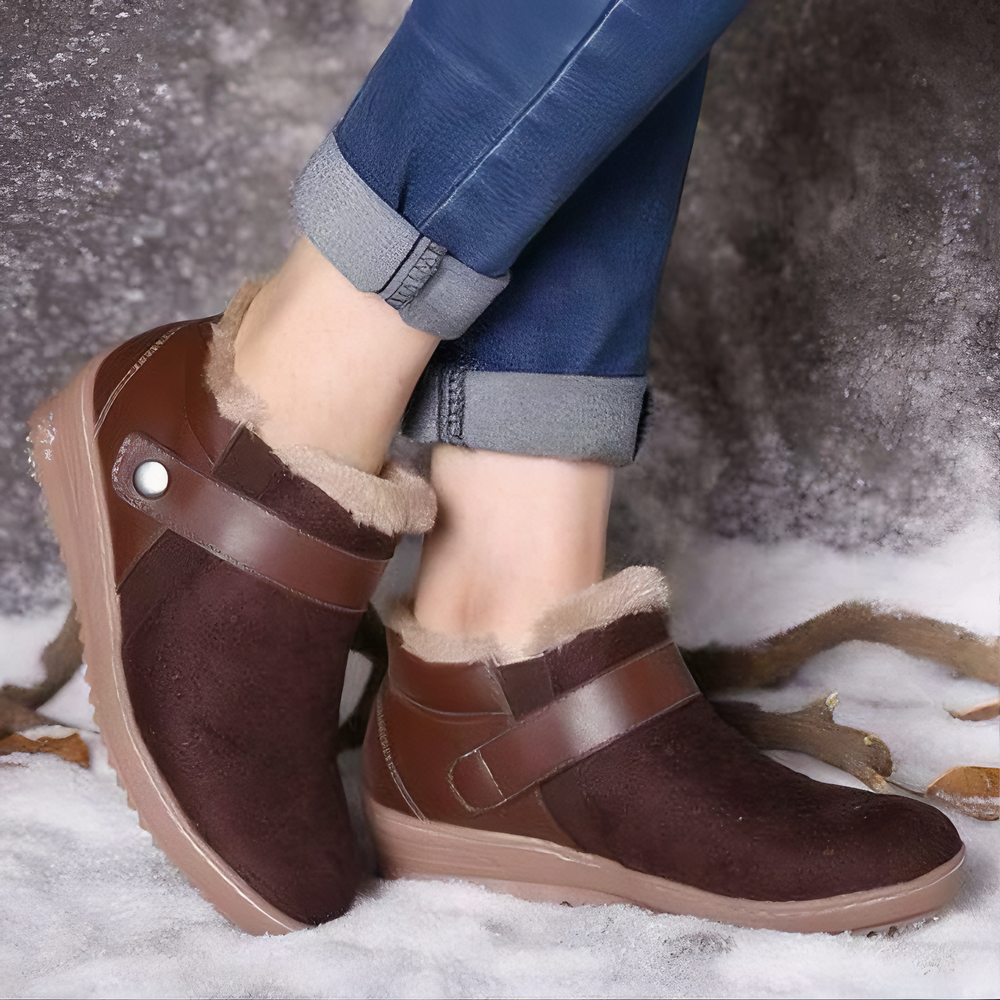 Heidi-Mode | Warme Rutschfest Wildlederimitat Stiefelette