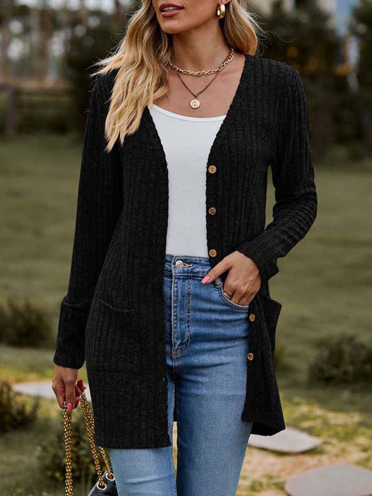 Heidi-Mode | Modische Strickjacke für Frauen mit Taschen