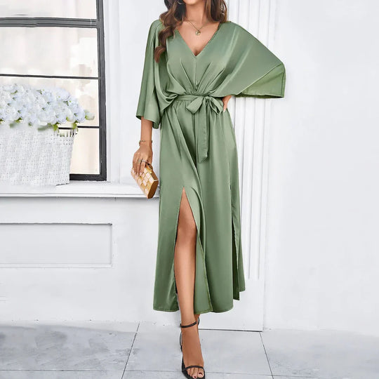 elegante maxi-jurk met hoge split
