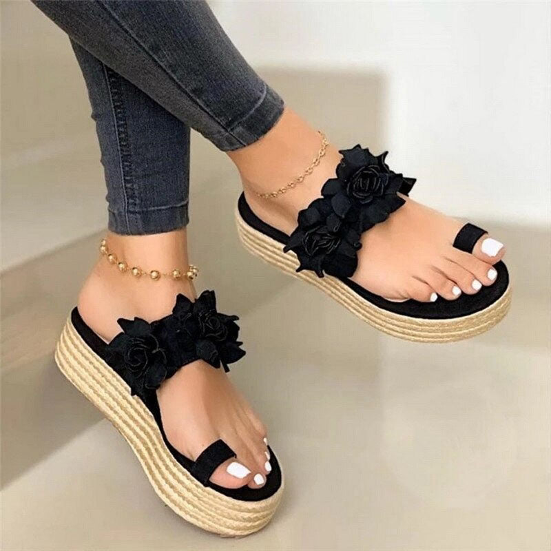 Heidi-Mode | Elegante Damen Sandalen mit Floralem Design und Akzenten