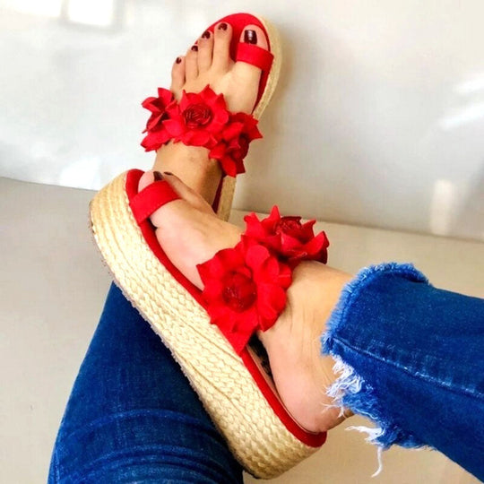 Heidi-Mode | Elegante Damen Sandalen mit Floralem Design und Akzenten