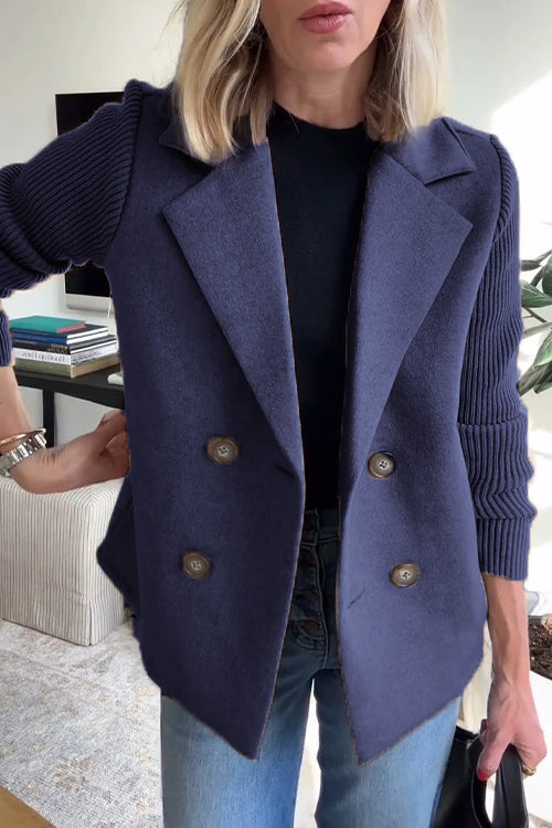 Heidi-Mode | Damen Strickblazer Elegant Leichte Business Jacke
