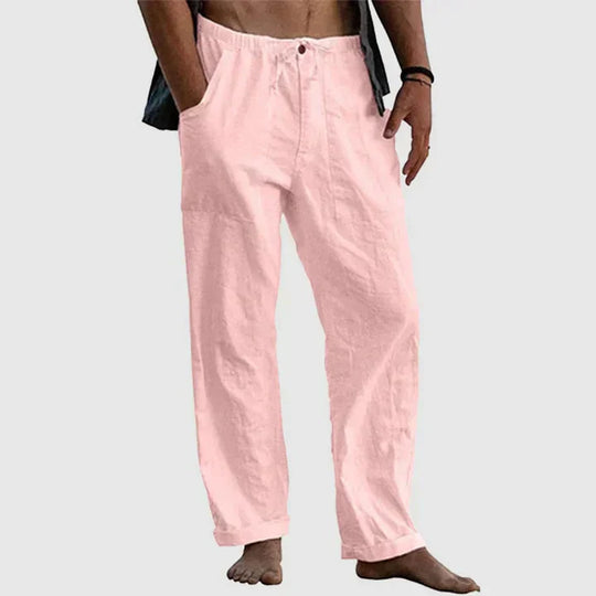 Heidi-Mode | Damen Leinen Hose mit Kordelzug Lässig Fit
