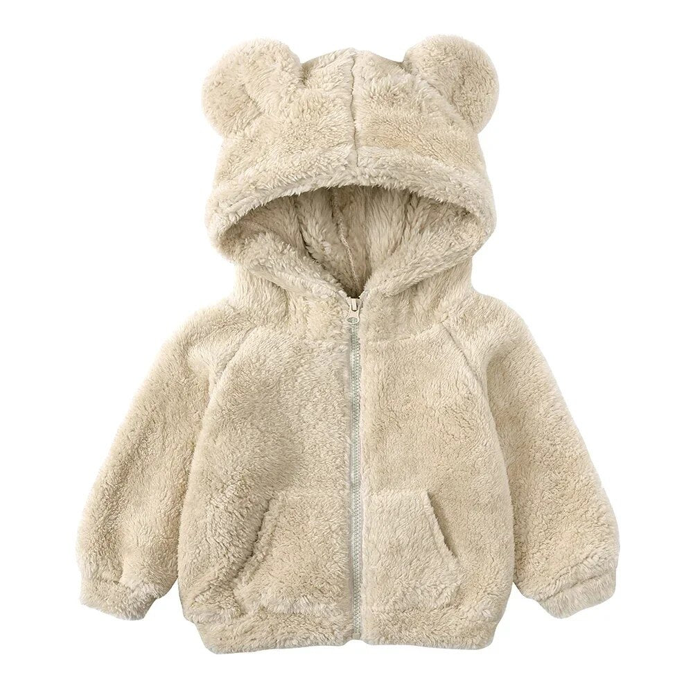 Heidi-Mode Comfort Modische Bären-Kinderjacke aus dickem Samt