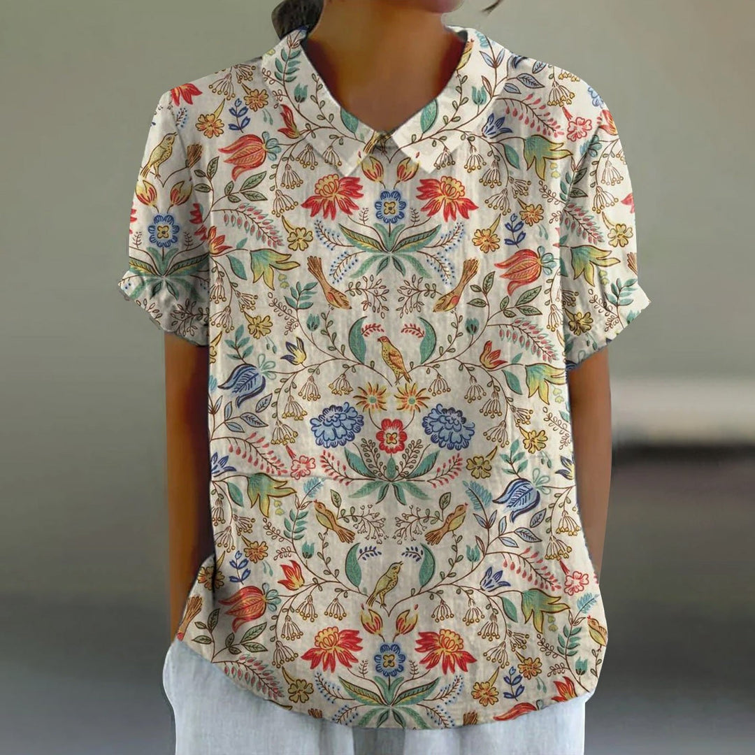 Handgefertigte Bluse mit Blumenmuster