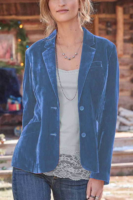 Heidi-Mode | Geschnittener Crop - Blazer Aus Samt - Rubinrot