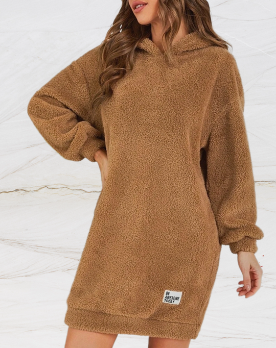 Heidi-Mode - Oversized Lange Fluffy Hoodie für Frauen