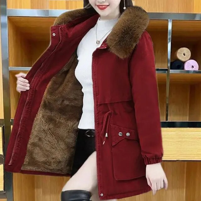 Heidi-Mode | Baumwolle Winter Parka Mit Kapuze Für Frauen - Ideal Für Den Winter