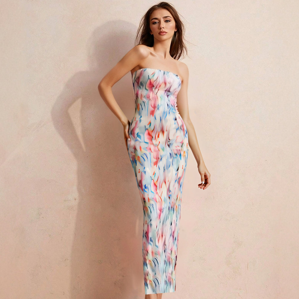 Heidi-Mode | Ärmelloses Off Shoulder Maxi Wickelkleid
