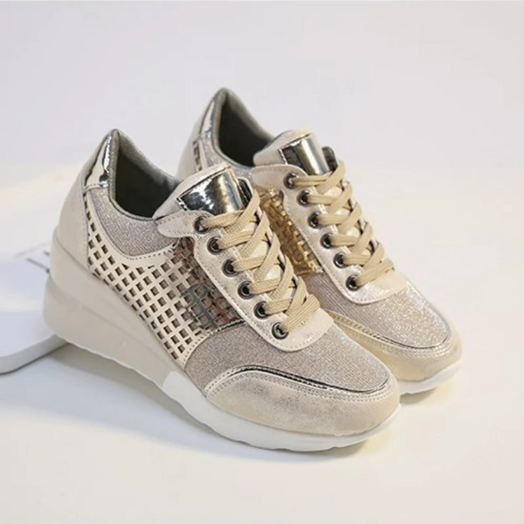 Heidi-Mode | Atmungsaktive Bequeme Schuhe mit Keilabsatz