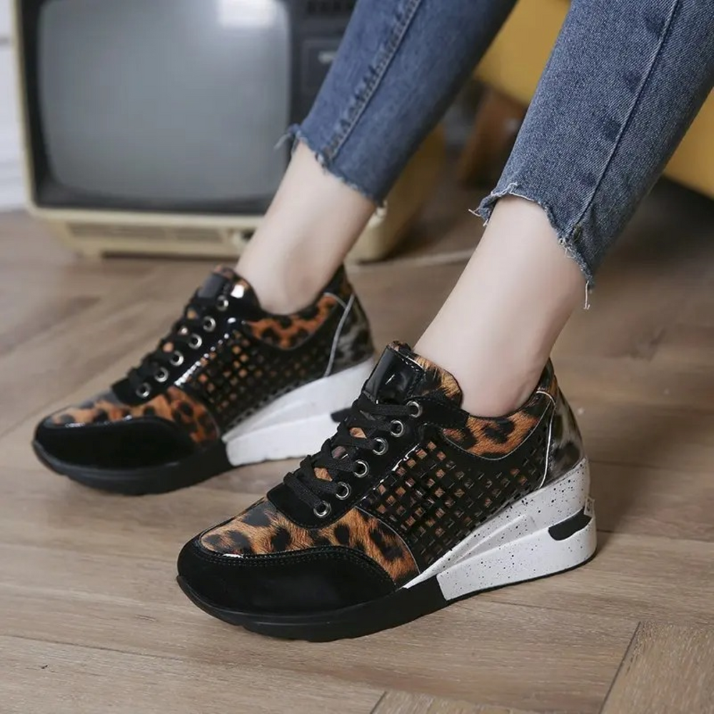 Heidi-Mode | Atmungsaktive Bequeme Schuhe mit Keilabsatz