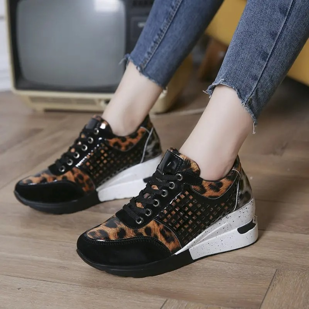 Heidi-Mode | Atmungsaktive Bequeme Schuhe mit Keilabsatz