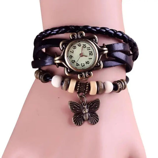 Heidi-Mode – Damen-Accessoire-Uhr mit Vintage-Blumenarmband