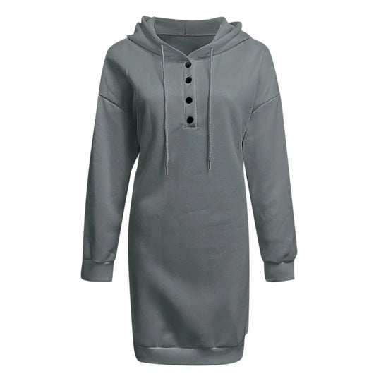 Damen Kapuzenpullover Kleid