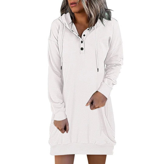 Damen Kapuzenpullover Kleid