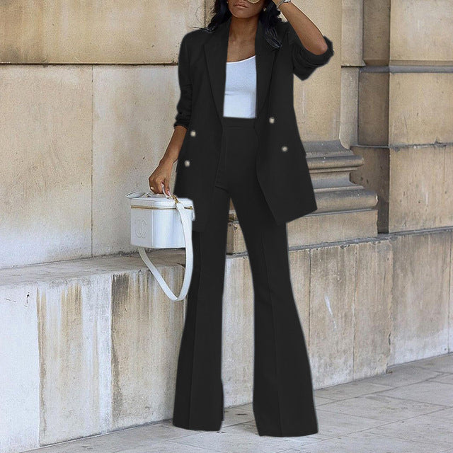 Heidi-Mode | Damen Elegantes Hochwertiges Blazer Satz mit Praktischen Taschen
